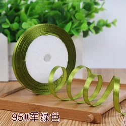 Satin Ribbon for Gift Wrapping and DIY Crafts - 22 Meters, 6mm (Christmas, Halloween, Wedding, Birthday) (Army Green)