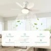 20.5in Ceiling Fan Light with Remote, 40W Socket Fan with LED, E27 Cordless Screw Electric Fan for Kitchen, Bedroom, Small Rooms 4