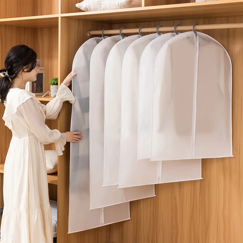 

Clothes Dust Cover Wardrobe Garment Suit Dust-Proof Cover Transparent Hanging Dust Bag for Coat Wedding Dress Clothes Protector