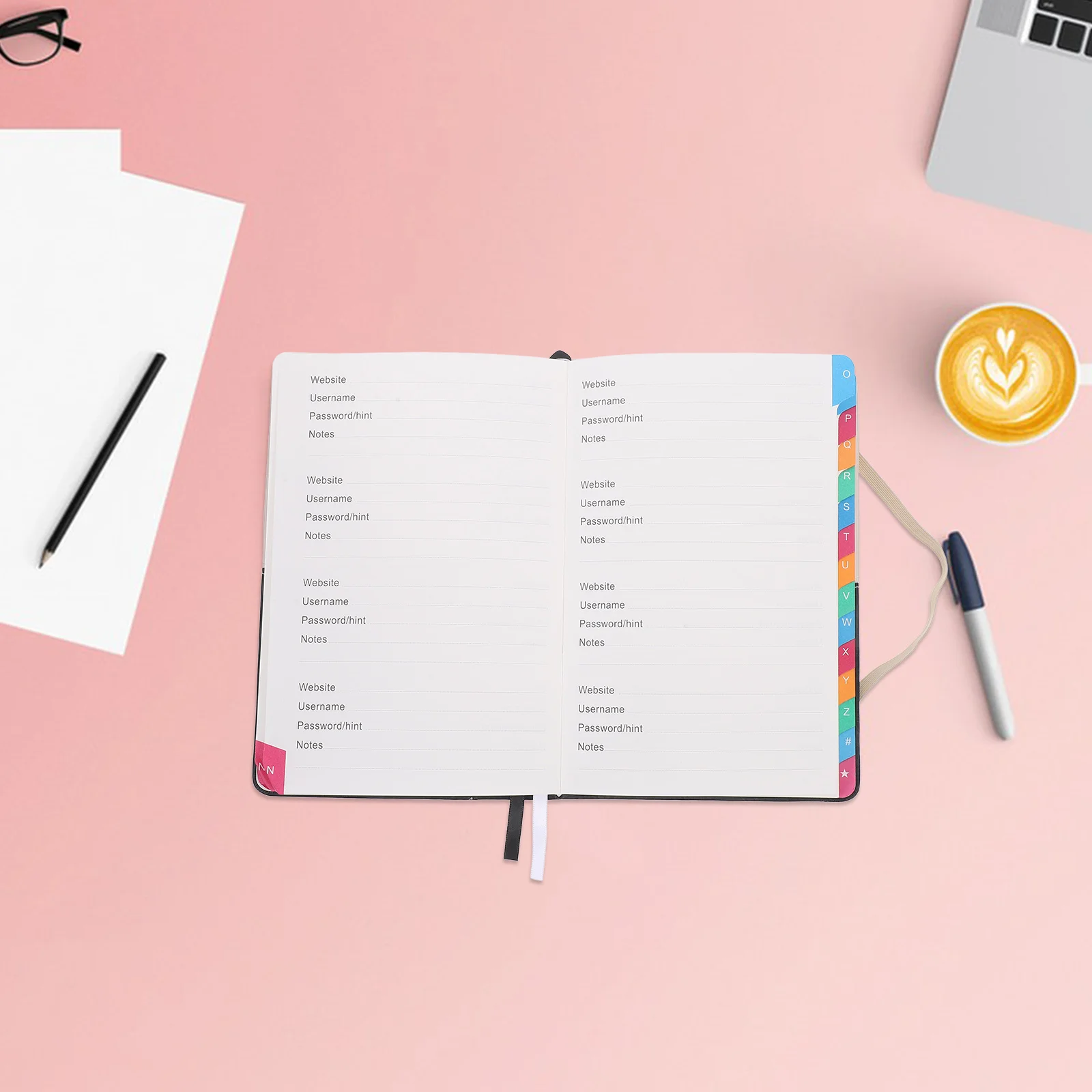 Address Book Alphabetical Code Portable Organizer Books for Seniors Label Office Password Notebook Phone Versatile