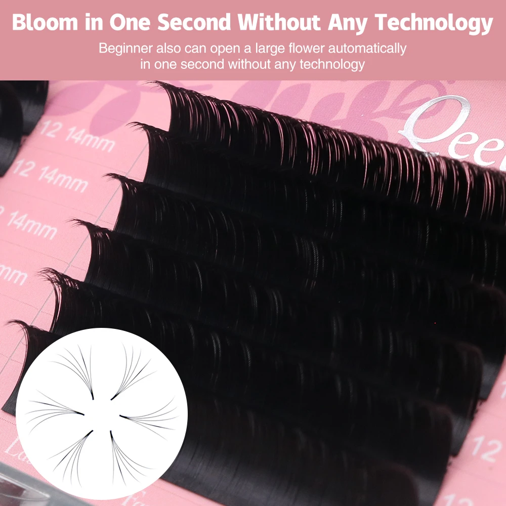 2/4/5/10 Trays Qeelasee Super Soft Blomming Lashes Easy Fan Eyelash Extensions Mega Volume Eyelashes Supplies for Eye Beauty 5