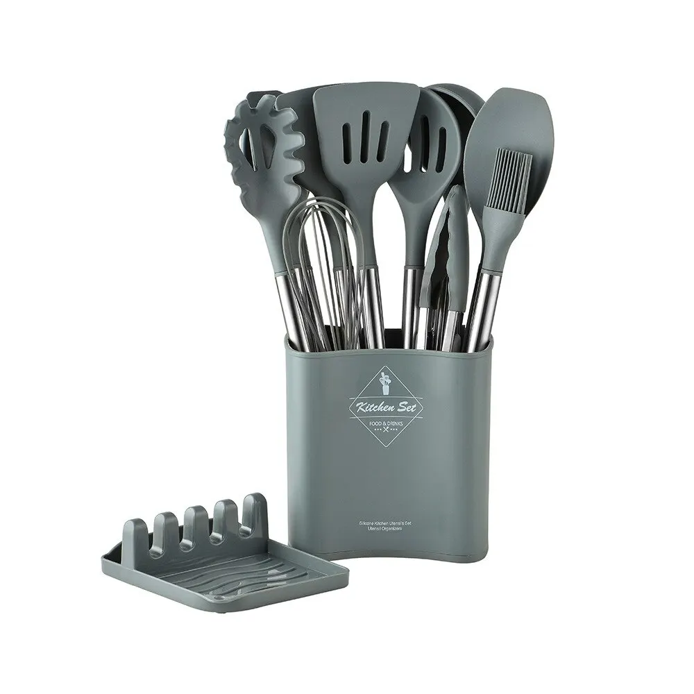 GlowSol silicone cooking utensil set, 13 pcs silicone cooking