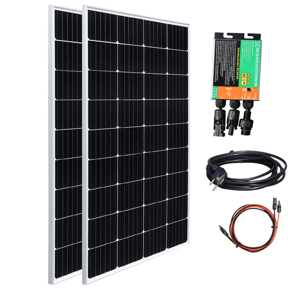 400W Waterproof solar panel system balcony power plants kit with 230V Inverter for home complete kit