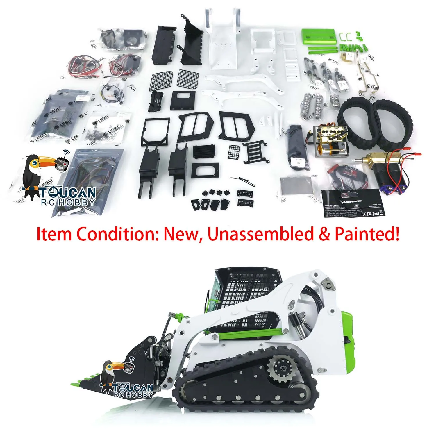 LESU Aoue LT5 RC Hydraulic Loader Painted KIT 1/14 Scale Skid-Steer Tracked Car Construction Vehicle Light Sound Model THZH1352 3