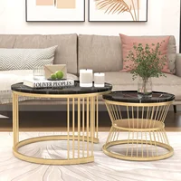 Table basse Fangange, table d'appoint, table gigogne, table de canapé, table à lampe, ronde, avec tapis antidérapant, structure métallique, sans bords tranchants, pour salons, chambres, balcons, espaces de détente, appartements, blanc/noir. 6