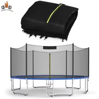 6/8/10FT Trampoline Replacement Safety Net Weather-Resistant Protection Net with Double-Headed Zipper for Kid Outdoor Sports 1