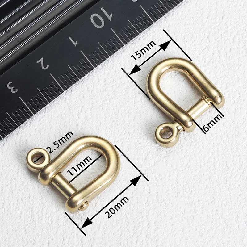 10pcs 황동 D 링 버클 분리형 버클 Carabiner 걸쇠 가죽 공예 가방 가죽 하드웨어 액세서리