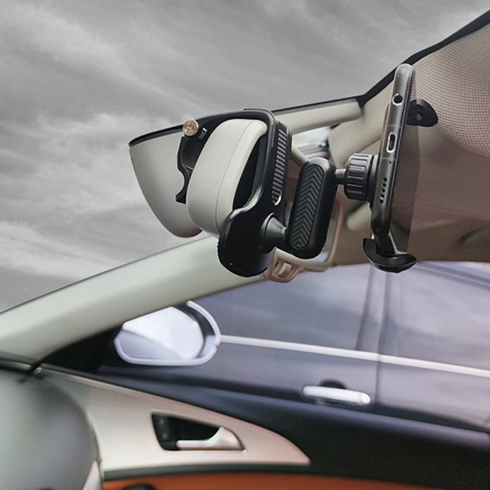 Multifunctional Sun Visor Clip On 360 Degree Rotation Rearview Mirror
