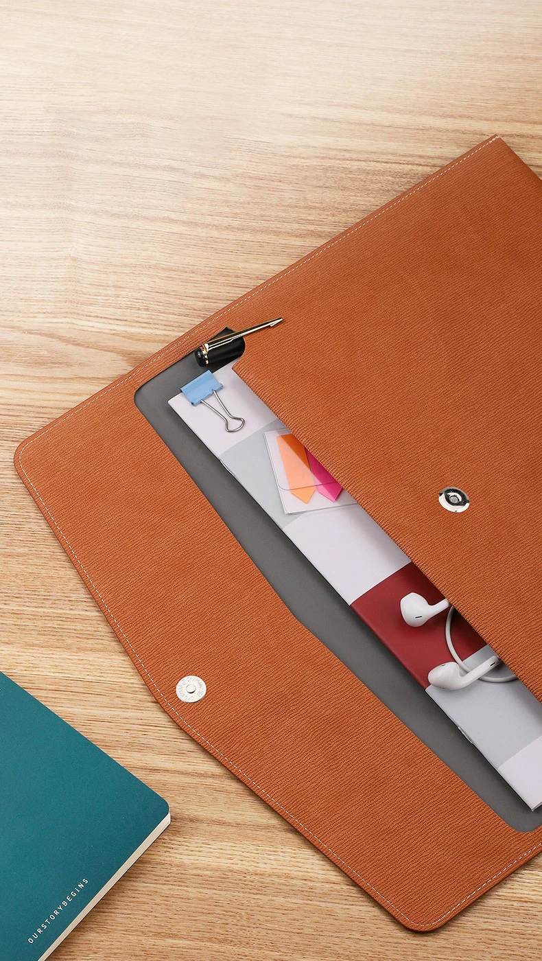 Document PU Business Briefcase File Bag, A4 Folder, School Office Storage Print Pattern LOGO