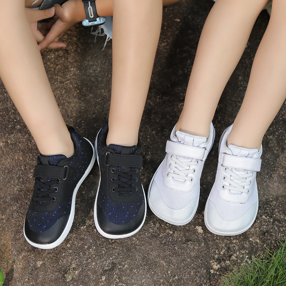 Kids Shoes Red Sneakers Shadow Sneakers Children Wide Barefoot Shoes Kids Soft Fiber Sneakers Flixible Shoes For Girls Boys Casual Minimalist Footwear