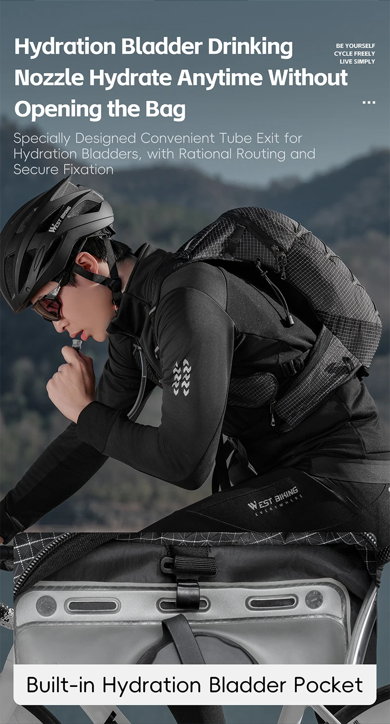 WEST BIKING Outdoor-Trinkrucksack 10L Leichter Atmungsaktiver Wasserdichter Outdoor-Sportrucksack Hochsichtbare Reflektierende Tasche – Detail 10