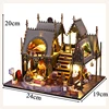 DIY Wooden Miniature Model Kit Luna Magic House Casa Doll Houses 3D Puzzle Dollhouse With Furniture Lights for Friends Gifts 6