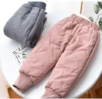 Baby Boys Girls Thick Cotton Ski Pants Winter Four Layers Padded Warm Trousers Toddle Kids Waterproof Plus Velvet Outdoor Pants 2