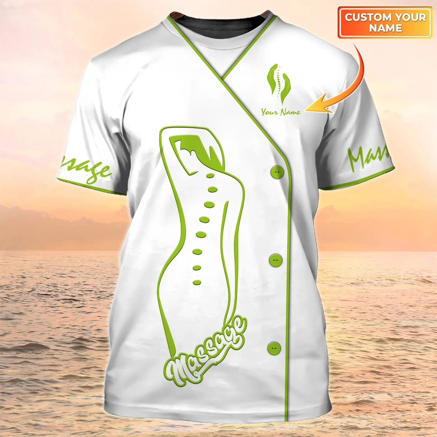 Massage Therapie männer T-Shirts Massage Therapeuten Pesonalized Name 3D Gedruckt t shirt Unisex Sommer stil Casual T-shirt DW152 – Detail 32