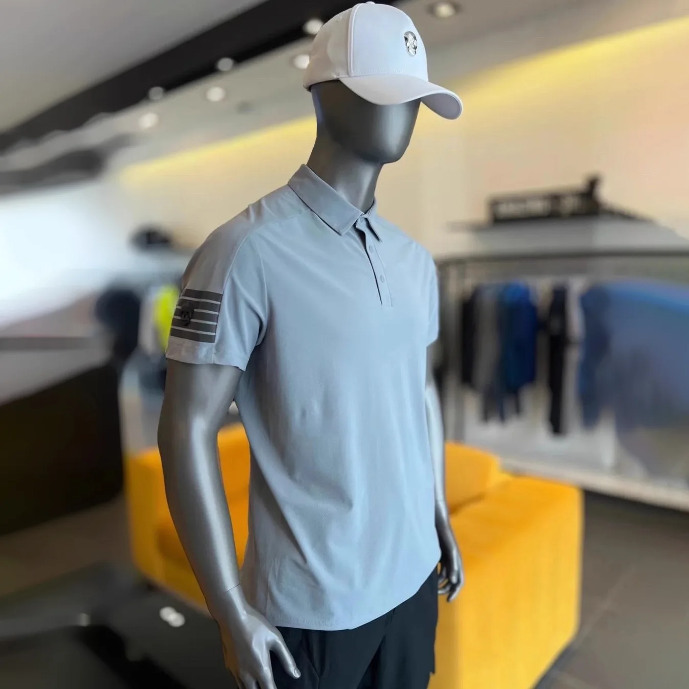 

Мужская быстросохнущая спортивная рубашка-поло с короткими рукавами и полупуговицами