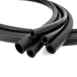Oil Resistant Flexible Black Rubber Fuel Hose - Durable NBR Tubing - ID 2xOD 4mm (Low Pressure Tube)