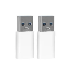 High - Speed USB - C to USB - A Female - Male Adapter (2X White)