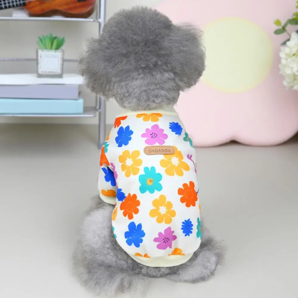 

Stylish Pet Coat Printing Anti-fall Dog Full Bottom Floral Button Coat Pet Sweater Pets Clothes