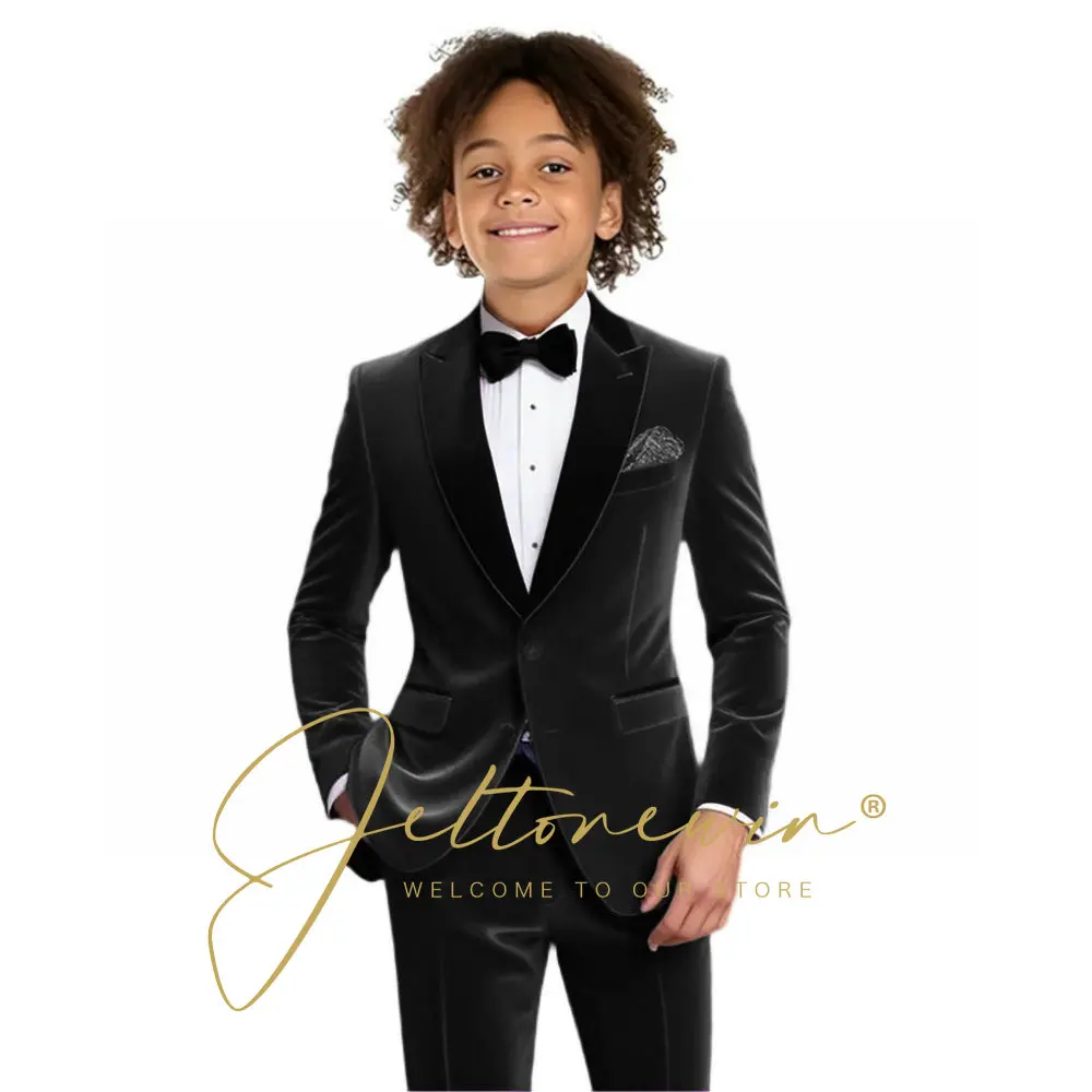 Abito da Compleanno per Bambini, Completo in Velluto Bordeaux con Giacca e Pantaloni per Bambini, Abbigliamento per Cerimonie e Feste - immagine 6
