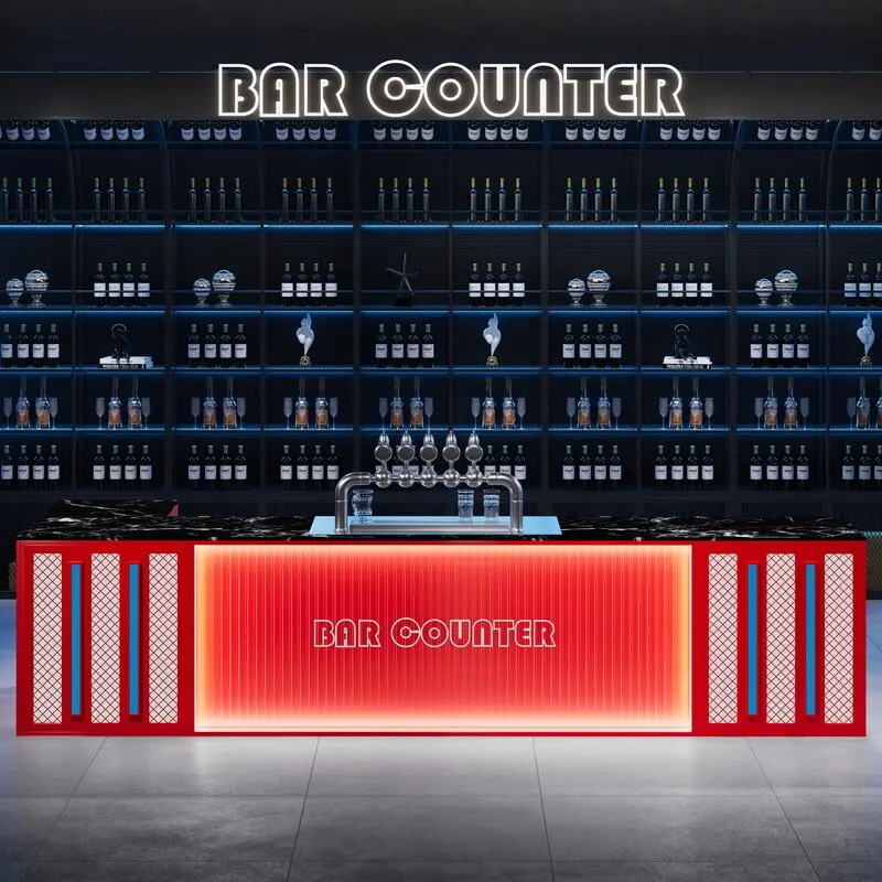 Cashier Counter Changhong Glass Wall Mounted Wine Cabinet Restaurant Front Desk Bar Counter Bar Decoration Hanging Wine Rack