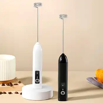 Portable Electric Milk Frother 500Mah 3 Speed USB Rechargeable Mixer Handheld Whisk Baking Tools for Coffee Latte Foam 1
