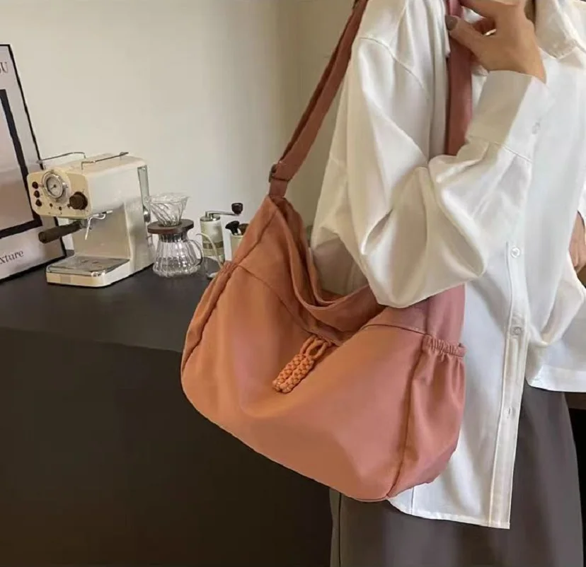 Casual Nylon Hobos Crossbody Bags Solid Zipper Women's Bags 2025 Fashion High Capacity Solid Color Single Shoulder Totes Bag