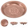 Round Copper Smoke Offering Plate Metal Tray For Ceremony Storage Trays Temple Dish Puja Supplies Vintage Bowl Home ganization 1