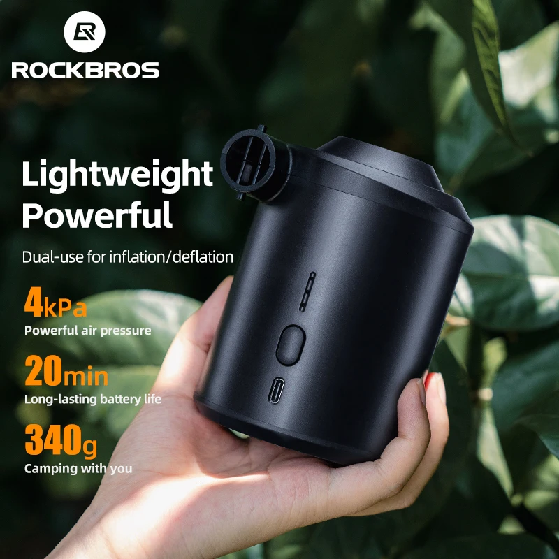 

ROCKBROS Air Pump Electric Inflator USB Charging 3 in 1 Outdoor Camping Vacuum Potable Inflatable Compressor For Mattress