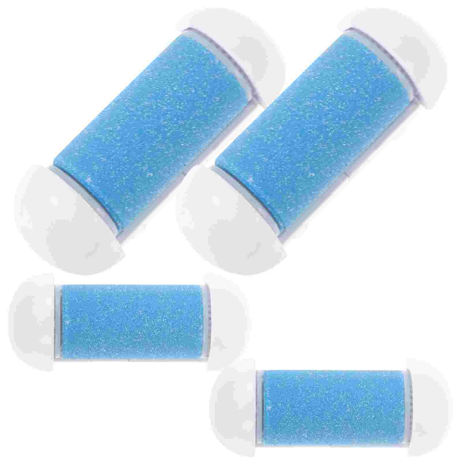 

4 Pcs Dead Skim Remover Foot Grinding Device Electrical Tools Ligth Blue Replacement Roller Heads Care Cuticare