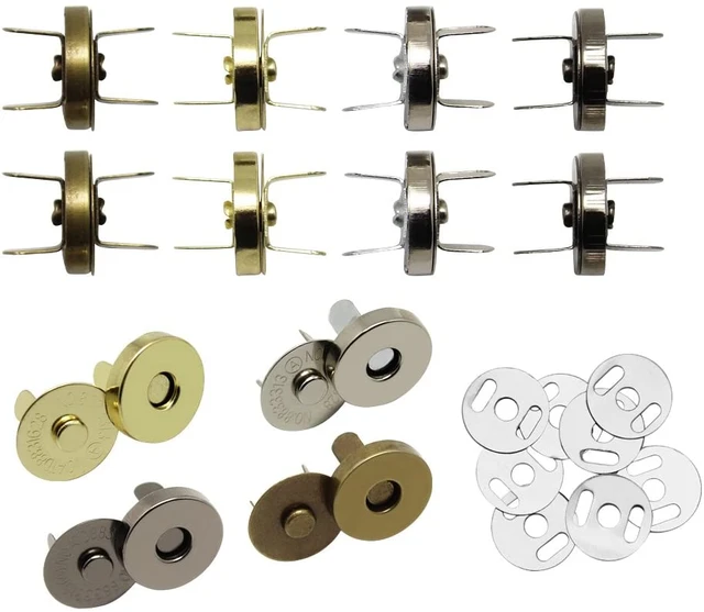 Trimming Shop Magnetic Clasp Metal Snap Fastener Button Closure 2 Backing  Washers 14mm Bronze, 10pcs