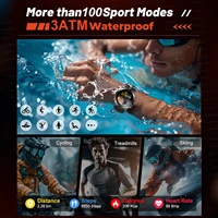 2025New montre intelligente militaire extérieure hommes 1.46 "AMOLED intégré GPS boussole altimètre 3ATM horloge étanche BT appel montres intelligentes 4