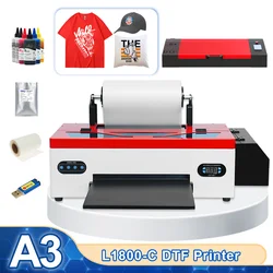 A3 DTF Printer For Epson L1800 T-Shirt Printing Machine DTF Impressora with Oven Direct Transfer Film DTF Printer for Clothes