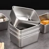201/304 Stainless Steel Food Storage Serving Tray Fruits Cake Bread Storage Containers Rectangle Plates Home Kitchen Supplies 1