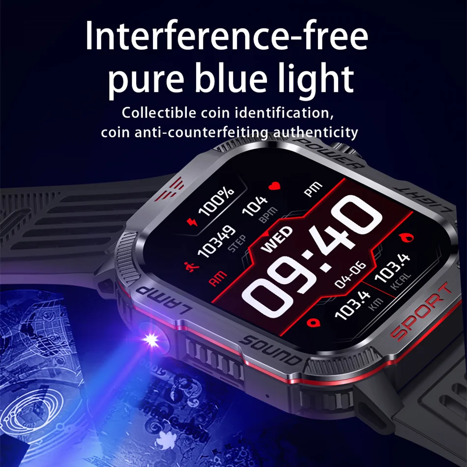 New For Huawei Xiaomi Military GPS Smart Watch Men Flashlight Compass Waterproof Outdoor Sport Tracker Bluetooth Call Smartwatch 3