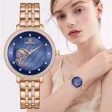 

NAVIFORCE Fashion Creative Dress Bracelet Ladies Quartz Wristwatch Luxury Elegant Diamonds Waterproof Women Watch часы женские