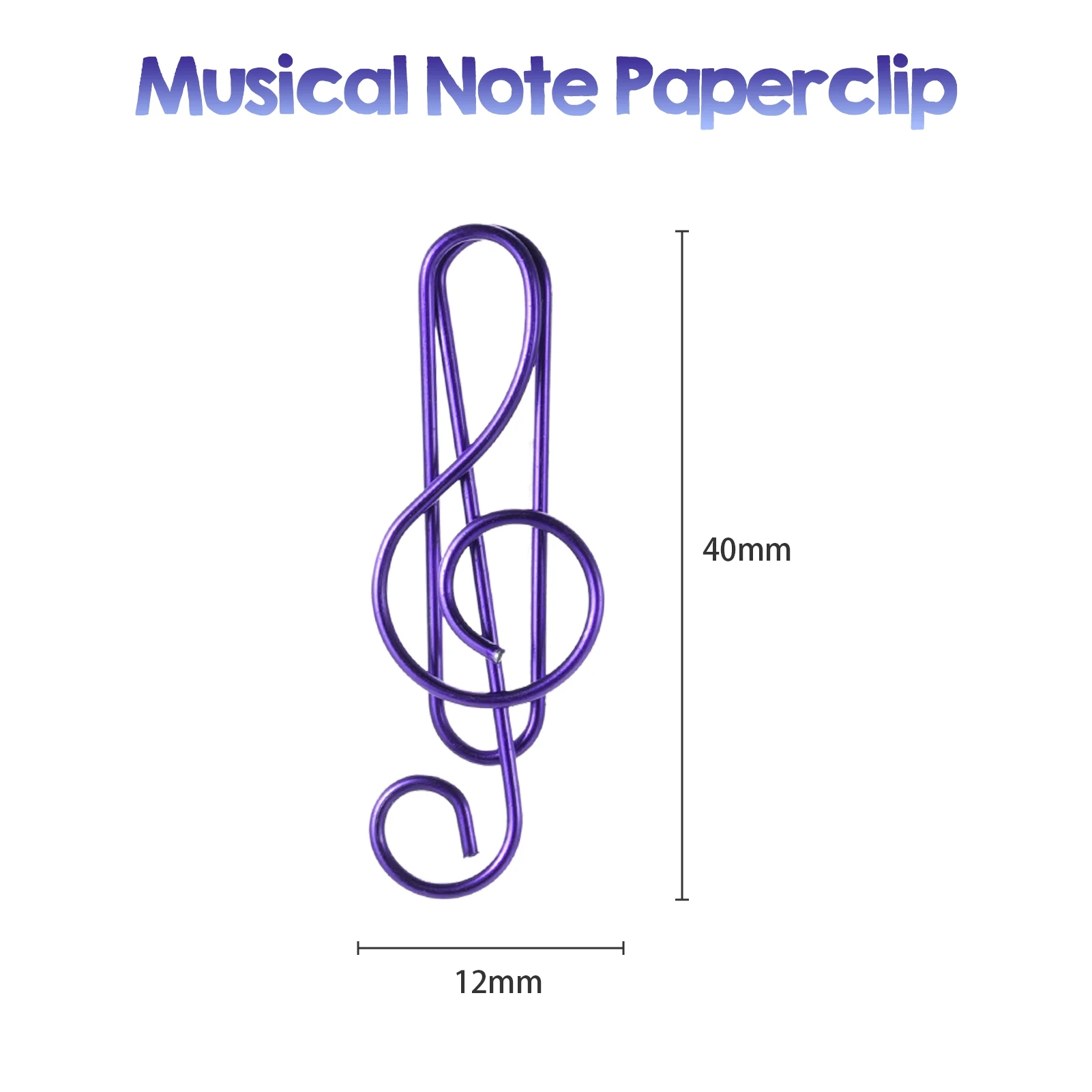 30/50/100PCS Music Note Paper Clips Paper Clips Cute Metal Wire Adorable Music Notes Paper Clips for Office School Stationery