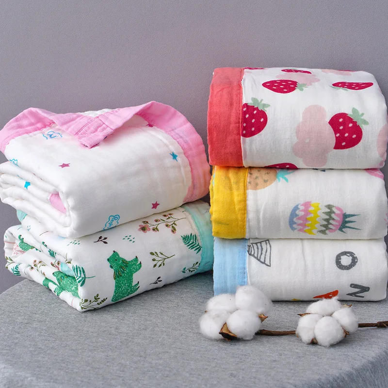 110x110cm 120x150cm 6 Layers Muslin Baby Blankets For Beds Cotton Newborn Blanket Baby Receiving Blankets Swaddling Blanket