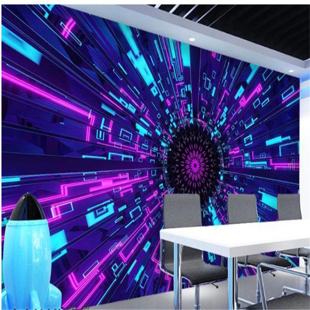 

Custom wallpapers 3D technology sense KTV decoration wall paper hotel background 3d murals wallpaper for living room