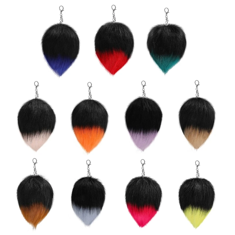 

Брелок для ключей с хвостом животного, брелок для ключей с плюшевым хвостом 12 см, подвеска для сумки-кошелька