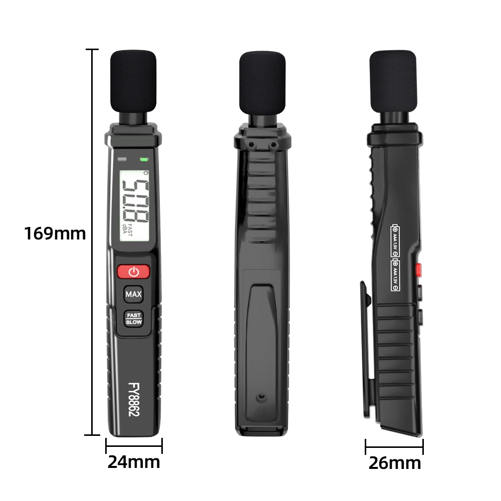MASTFUYI Sound Level Meter sound level meter Digital Noise Meter Handheld DB A- Weighted 30~130dB Audio Measuring Instrument Decibel Monitor