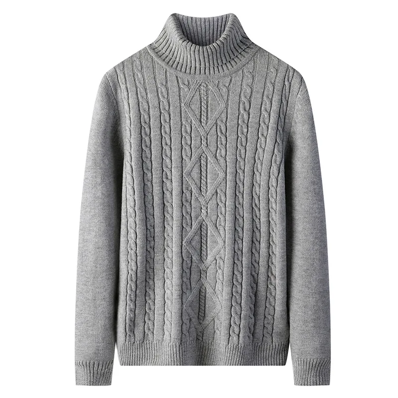 

Boys Grey Autumn Winter Pullover Men Casual Long Sleeve Turtleneck Sweaters Oversize Striped Knitted Knitwear Knit Top Xxxl