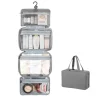 Travel Toiletry Bag with Hook, Portable Makeup Cosmetic Organizer Bag for Full-Sized Shampoo, Toiletries, Makeup Accessories 1