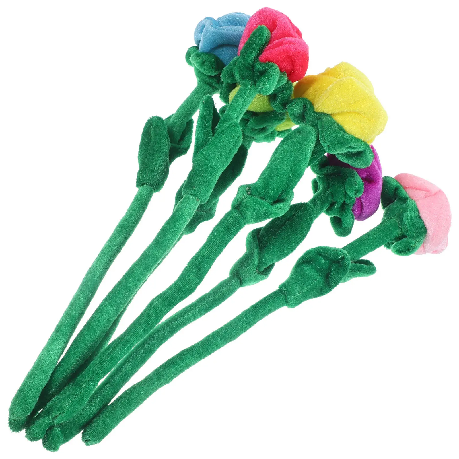 6Pcs 생생한 터치 인공 장미 꽃 꽃다발 거실 침실 계단 욕실 어린이 방 파티 ..