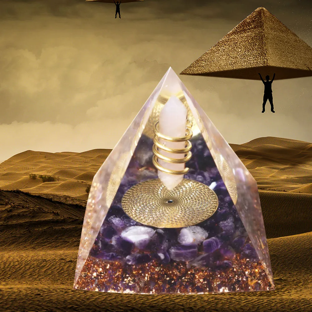 Natural Crystal Energy Pyramids - Handmade EMF Protection Healing Stones for Yoga Meditation
