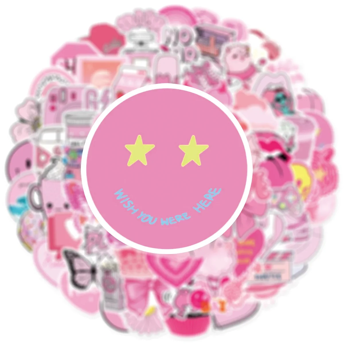 50/100PCS Pink VSCO Cute Girl Stickers Aesthetic Skateboard Laptop Guitar Graffiti Luggage Sticker Waterproof Decal Toys 4
