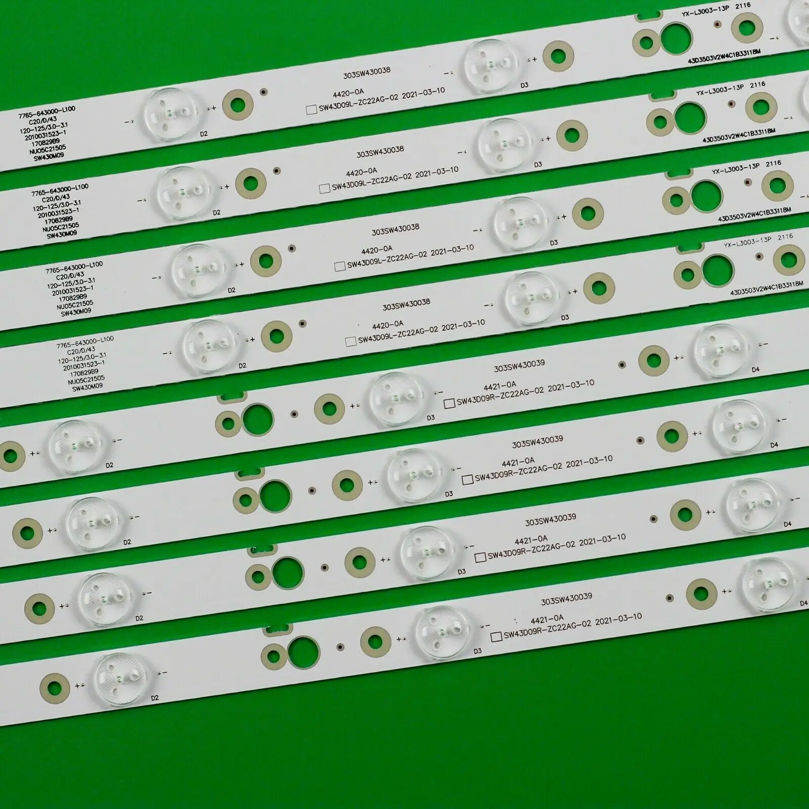 Tira Conduzida para lg 43uj620v 43uj6200 Crh-a4330300104l6cnrev1.0 Crh-a4330300105r6cnrev1.0 Crh-a4330300105r74crev1.0 - Imagem 2
