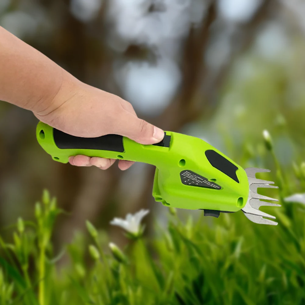 2 in 1 Cordless Electric Hedge Trimmer 7.2V Cordless Grass Shear Garden Pruning Shears Lawn Hedge Cordless Fence Scissors Weeder 5