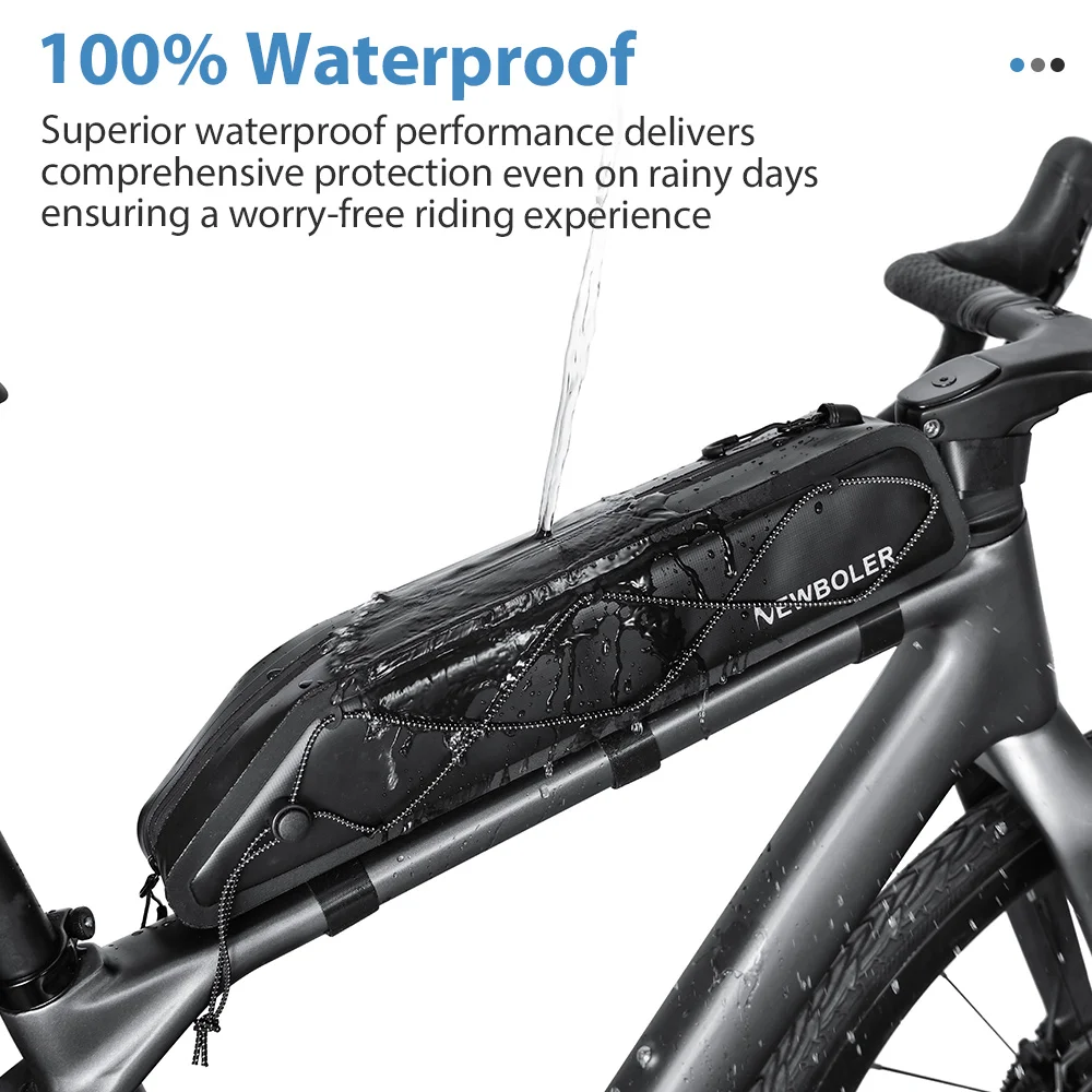 NEWBOLER 2L Fahrradtasche, tragbare Rahmentasche für den Vorderrohr, MTB-Rennrad-Gepäcktasche, große Kapazität, ultraleichte Fahrradtasche – Detail 6