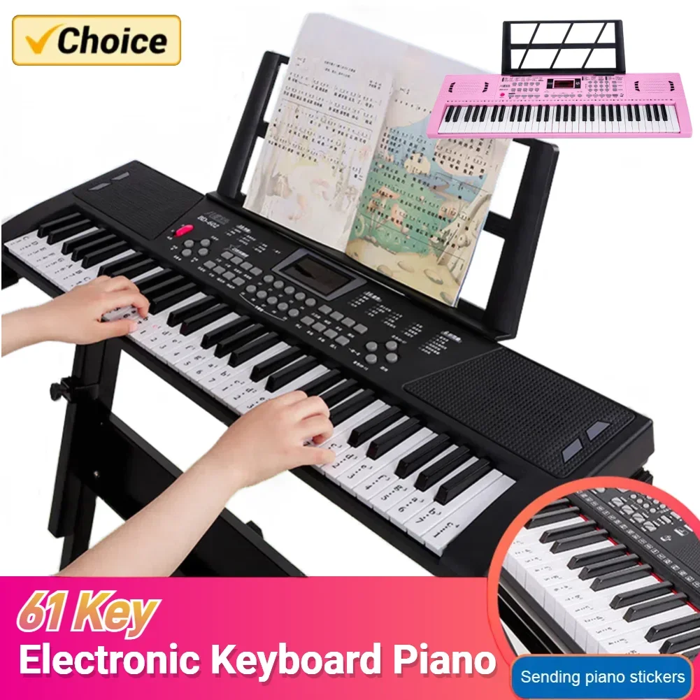 61 Key Electronic Keyboard Piano Keyboard Stand Musical Mini Piano Portable Music for Beginners Kids Adults electronic musical instrument midi control keyboard
