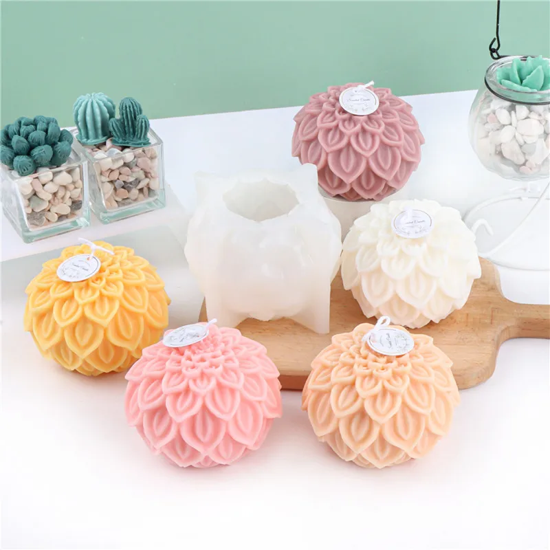 Lot De 2 Moules à Bougie Silicone En Forme De Boule De Rose 3D – Pour Bougies Parfumées DIY, Saint-Valentin, Décoration (tailles 7,3 Cm Et 9,3 Cm)